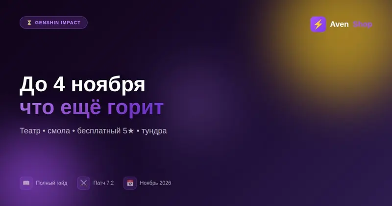 Что успеть до 4 ноября в Genshin: театр, смола и бесплатный 5★