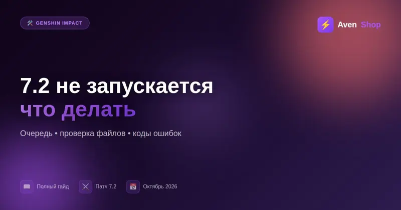 Genshin 7.2 не запускается или вылетает: что делать