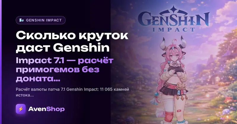 Сколько круток даст Genshin Impact 7.1: расчёт примогемов без доната и с Благословением
