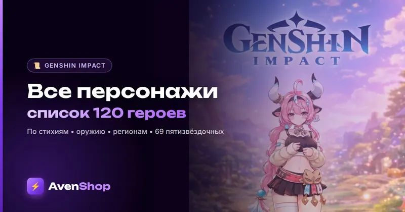 Все персонажи Genshin Impact 2026: список 120 героев по стихиям, оружию и регионам